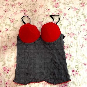 Intimissimi bustier style bra. Black and red. Size 36 C